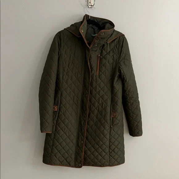 Lauren Ralph Lauren Quilted Green Utility Jacket - Picture 2 of 16